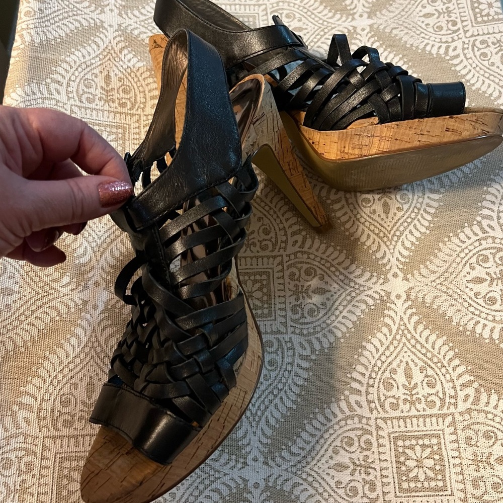 Carlos Santana Unity Women’s Platform Sandals Black / Cork Size 8